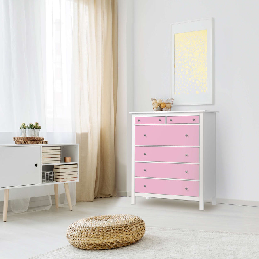 Klebefolie Pink Light - IKEA Hemnes Kommode 6 Schubladen - Wohnzimmer