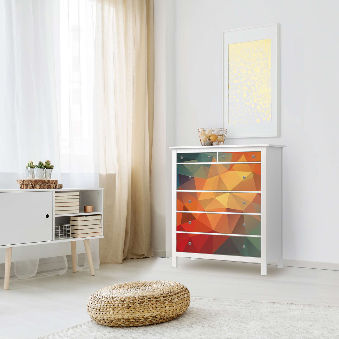 Klebefolie Polygon - IKEA Hemnes Kommode 6 Schubladen - Wohnzimmer