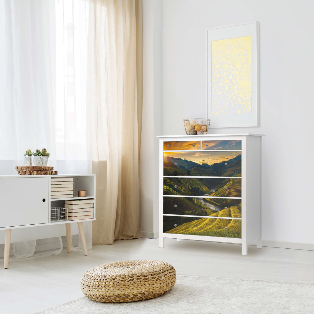 Klebefolie Reisterrassen - IKEA Hemnes Kommode 6 Schubladen - Wohnzimmer