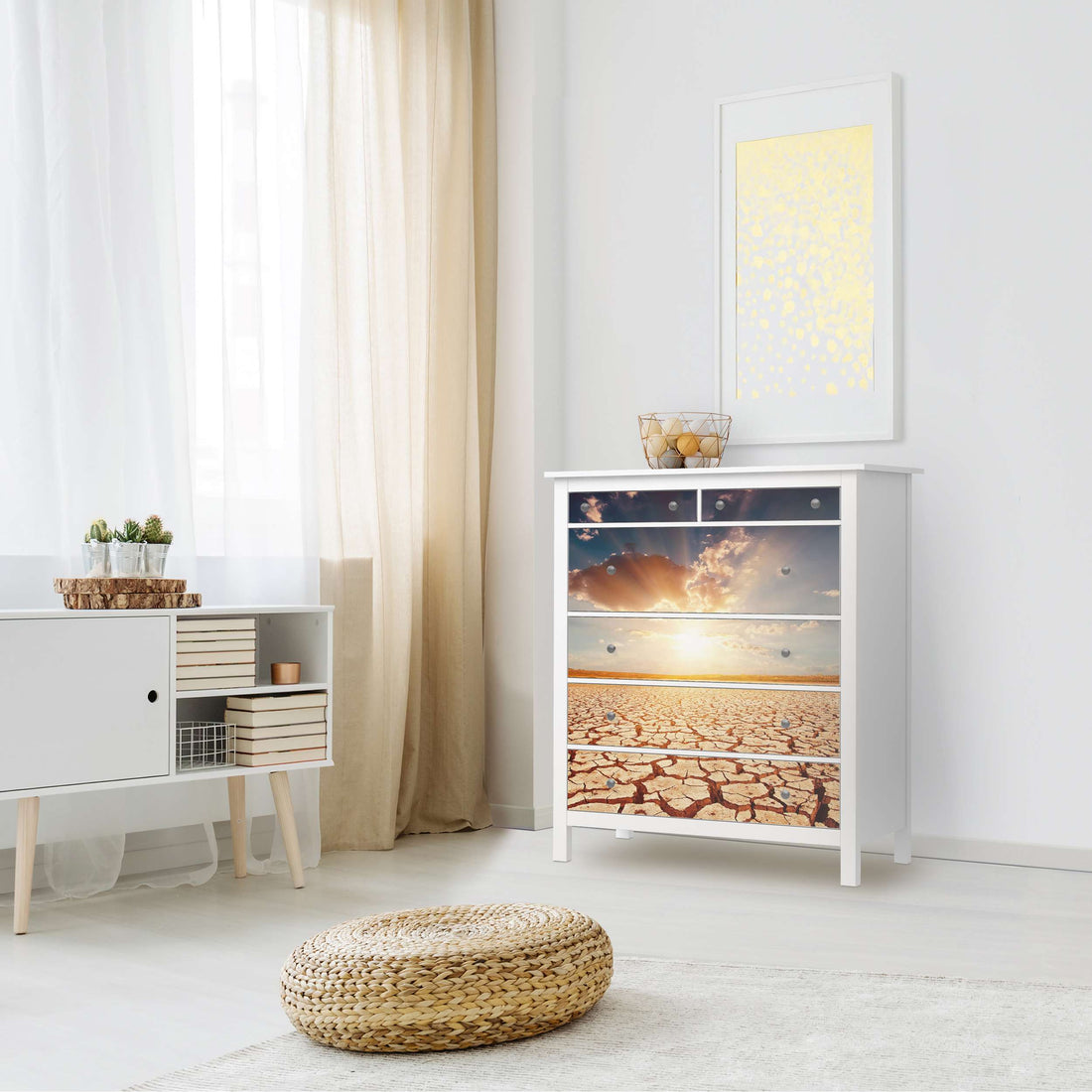 Klebefolie Savanne - IKEA Hemnes Kommode 6 Schubladen - Wohnzimmer