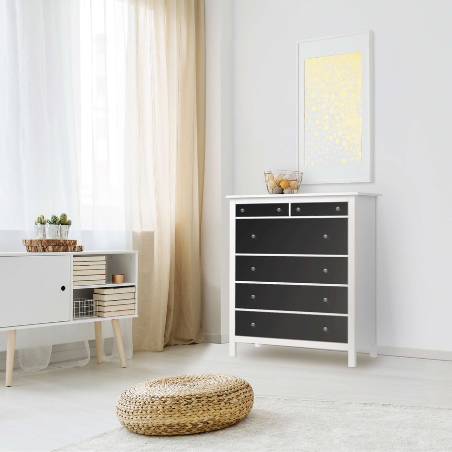 Klebefolie Schwarz - IKEA Hemnes Kommode 6 Schubladen - Wohnzimmer