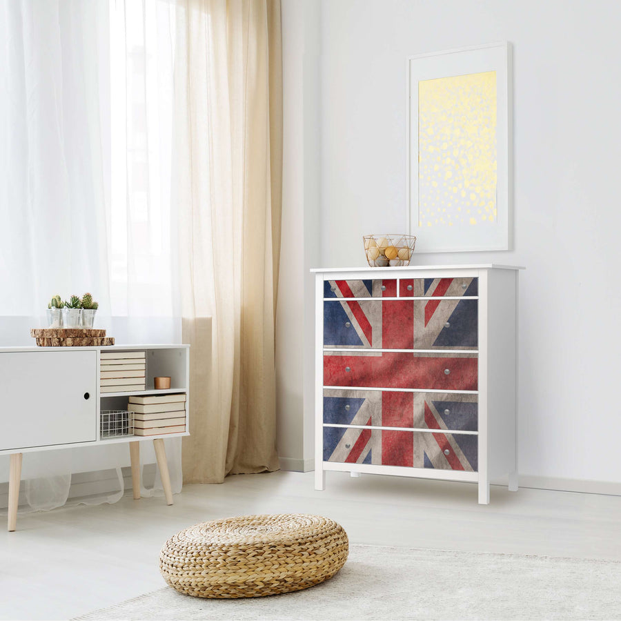 Klebefolie Union Jack - IKEA Hemnes Kommode 6 Schubladen - Wohnzimmer