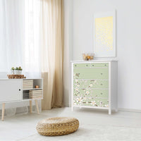 Klebefolie White Blossoms - IKEA Hemnes Kommode 6 Schubladen - Wohnzimmer