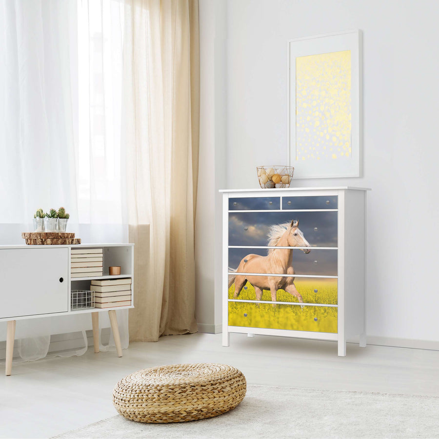 Klebefolie Wildpferd - IKEA Hemnes Kommode 6 Schubladen - Wohnzimmer