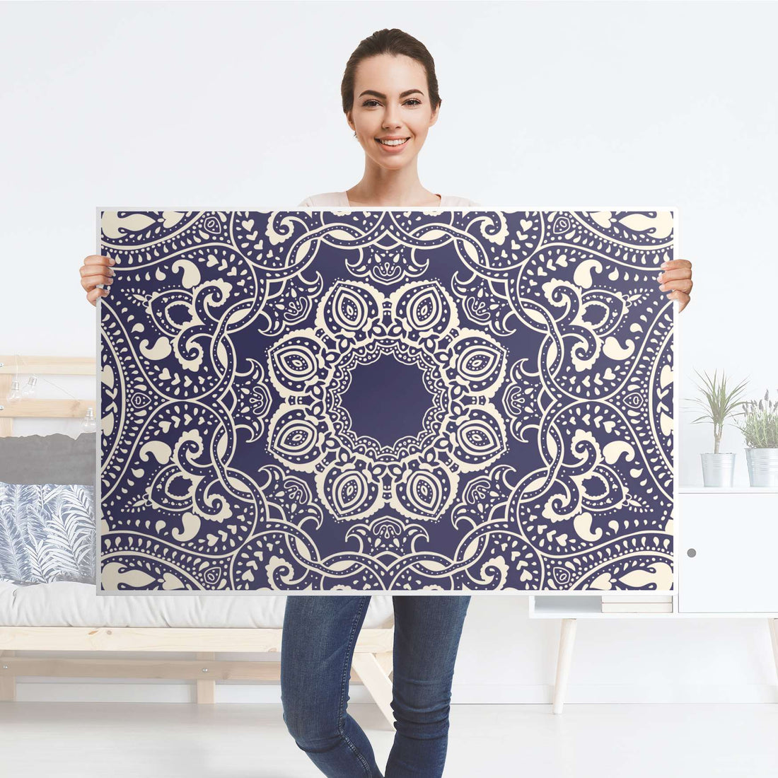 Klebefolie Blue Mandala - IKEA Lack Tisch 118x78 cm - Folie