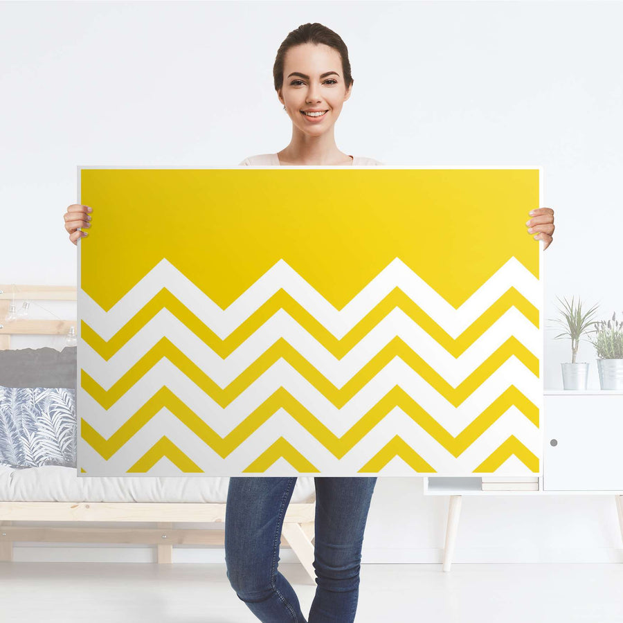 Klebefolie Gelbe Zacken - IKEA Lack Tisch 118x78 cm - Folie