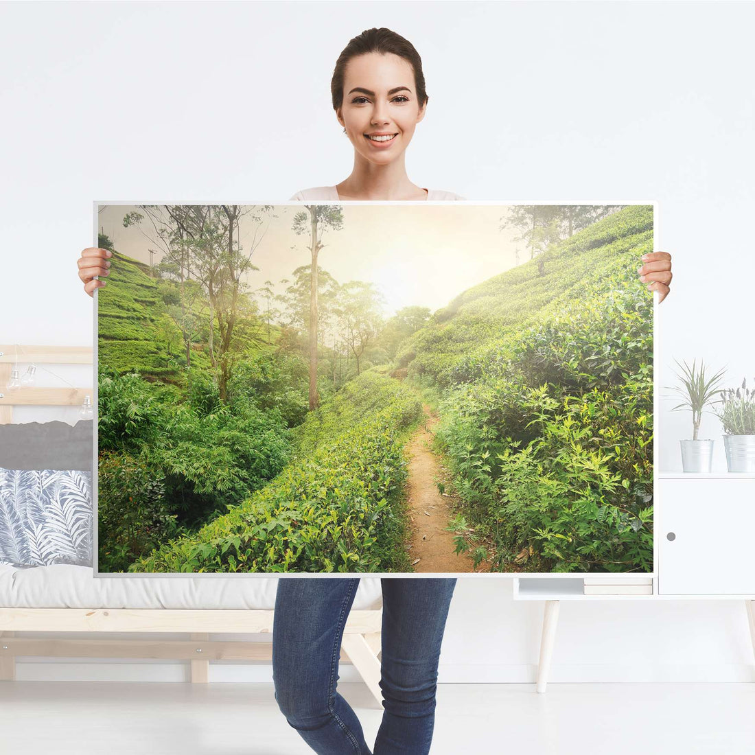 Klebefolie Green Tea Fields - IKEA Lack Tisch 118x78 cm - Folie