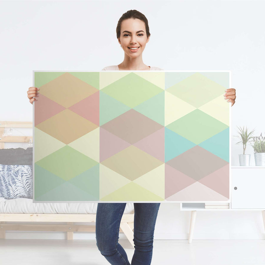Klebefolie Melitta Pastell Geometrie - IKEA Lack Tisch 118x78 cm - Folie