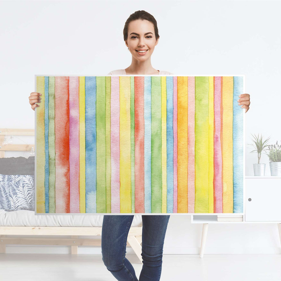 Klebefolie Watercolor Stripes - IKEA Lack Tisch 118x78 cm - Folie