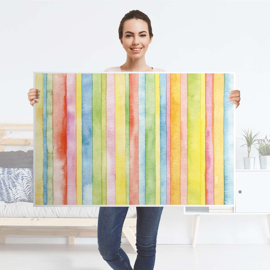 Klebefolie Watercolor Stripes - IKEA Lack Tisch 118x78 cm - Folie