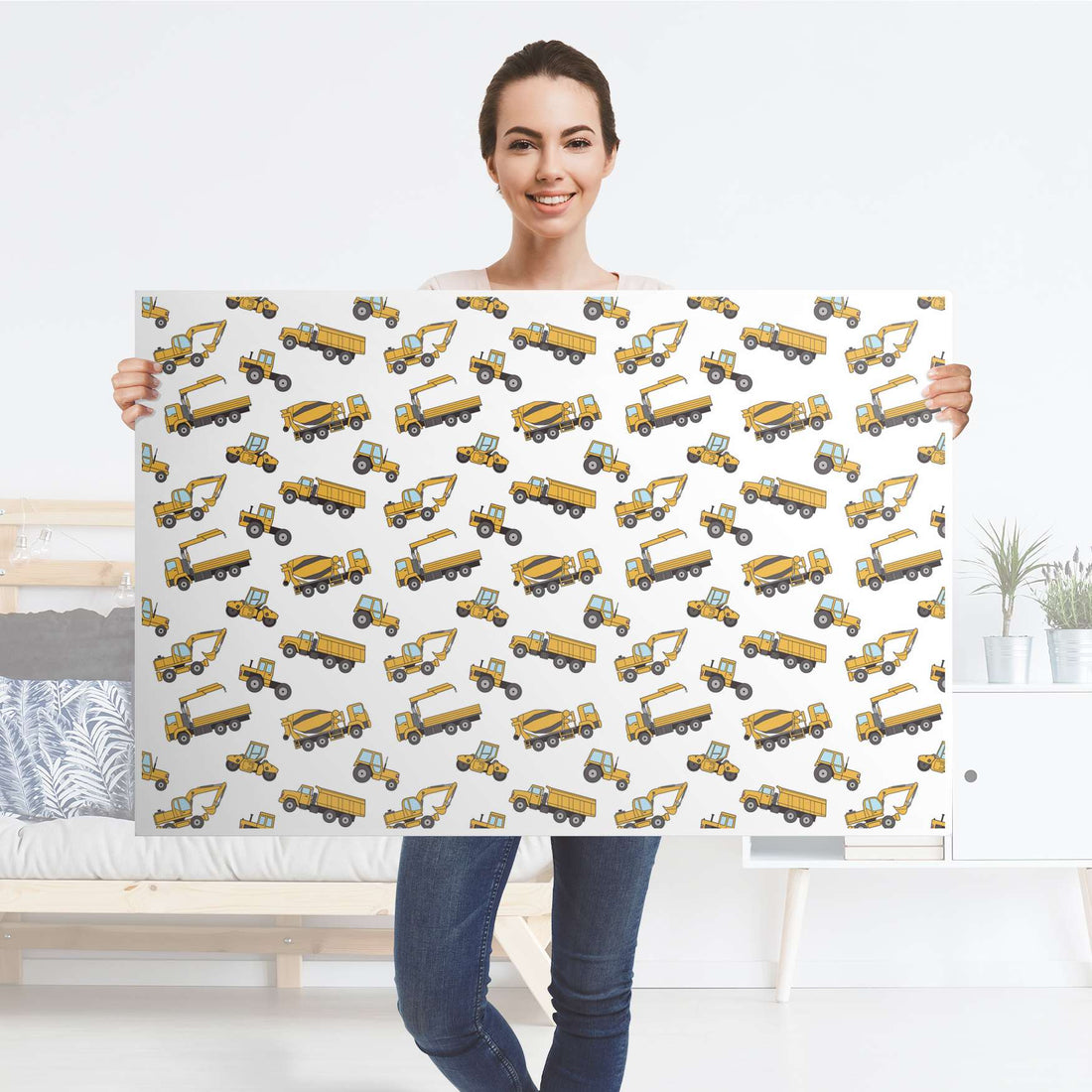 Klebefolie Working Cars - IKEA Lack Tisch 118x78 cm - Folie