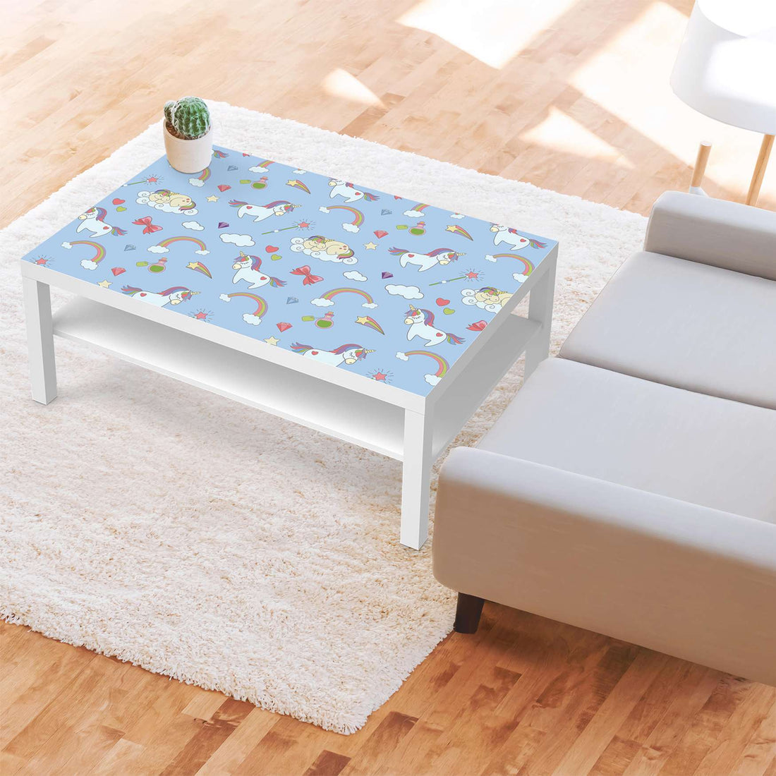 Klebefolie Rainbow Unicorn - IKEA Lack Tisch 118x78 cm - Kinderzimmer