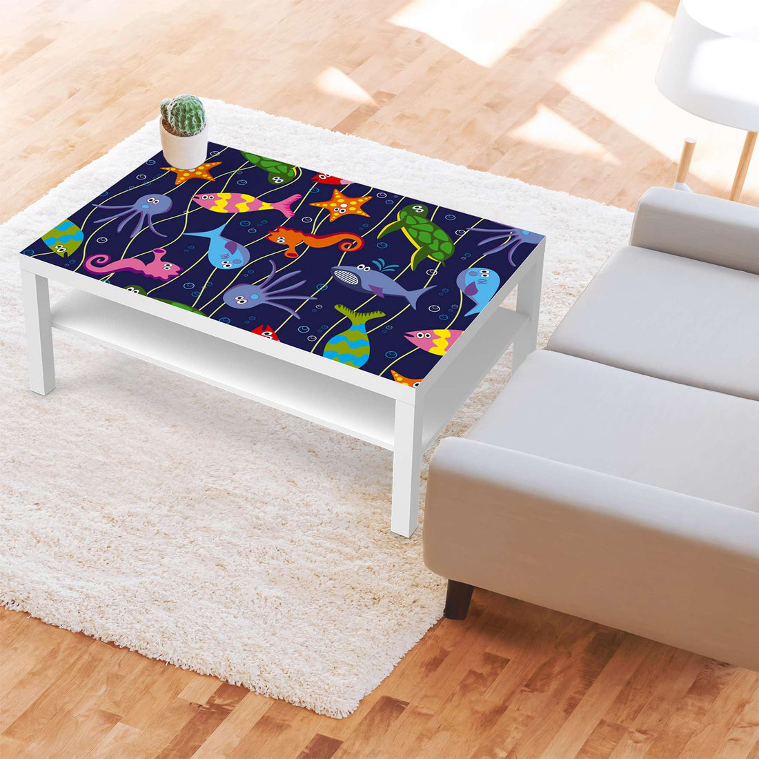 Klebefolie Underwater Life - IKEA Lack Tisch 118x78 cm - Kinderzimmer