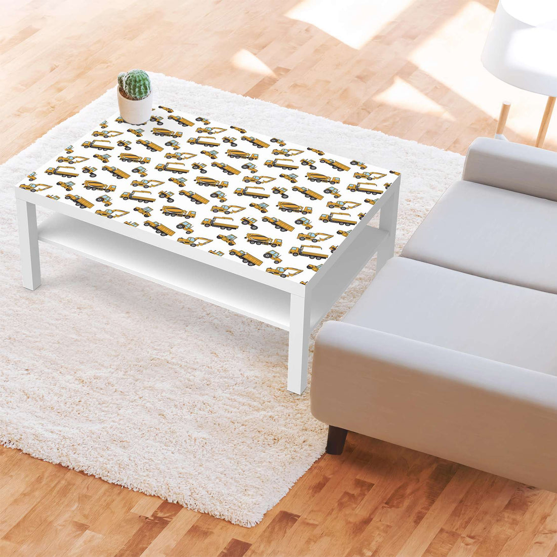 Klebefolie Working Cars - IKEA Lack Tisch 118x78 cm - Kinderzimmer