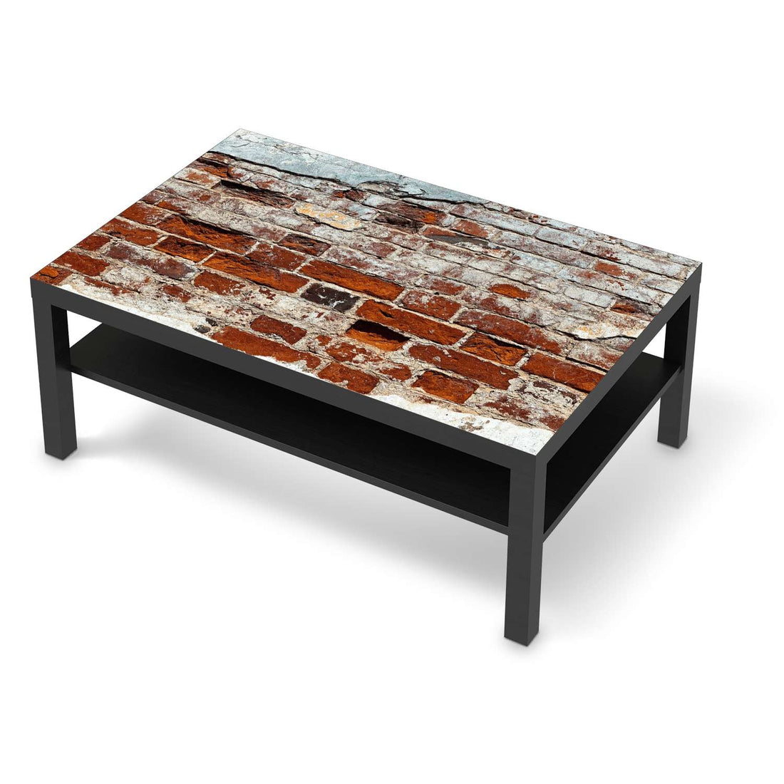 Klebefolie Backstein - IKEA Lack Tisch 118x78 cm - schwarz