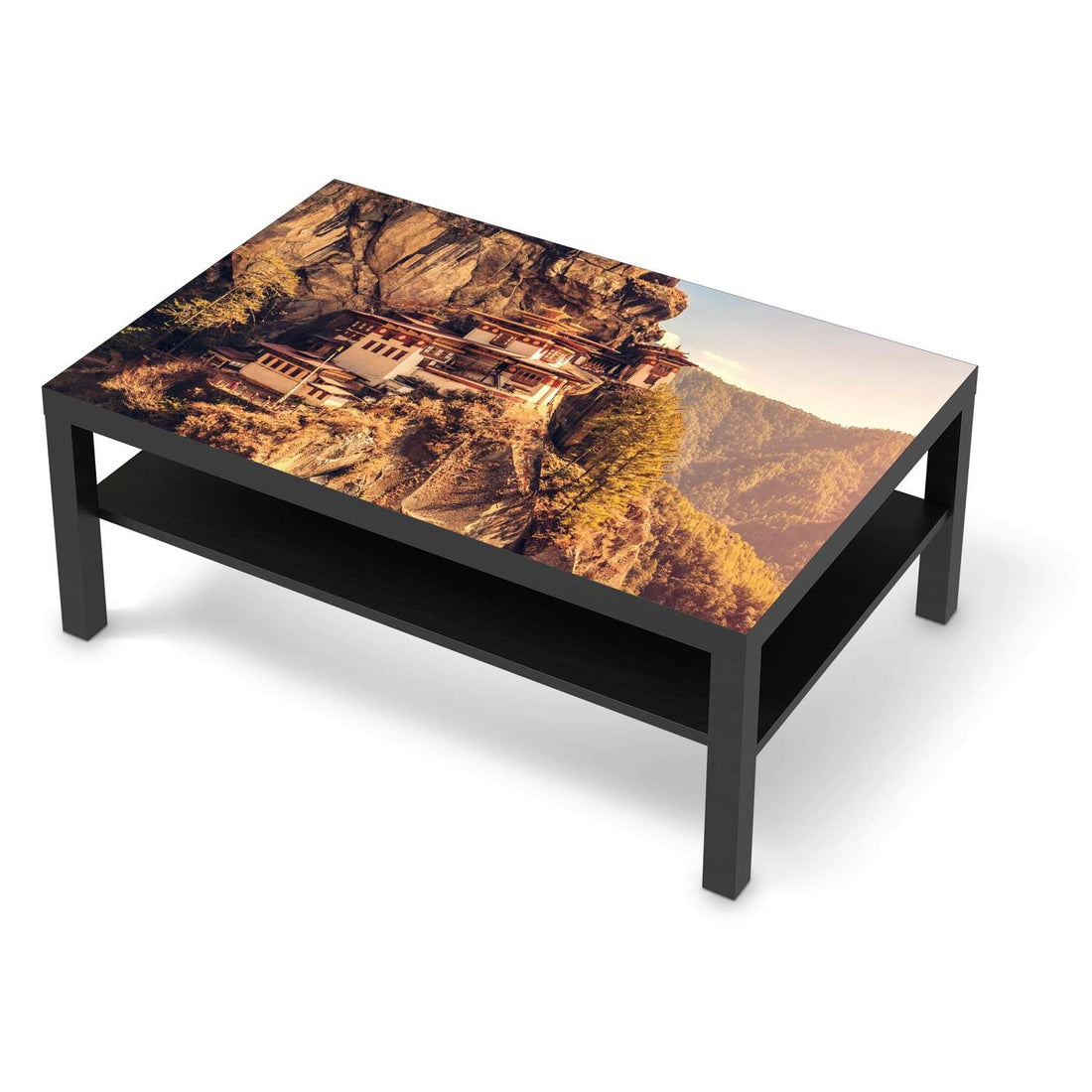 Klebefolie Bhutans Paradise - IKEA Lack Tisch 118x78 cm - schwarz