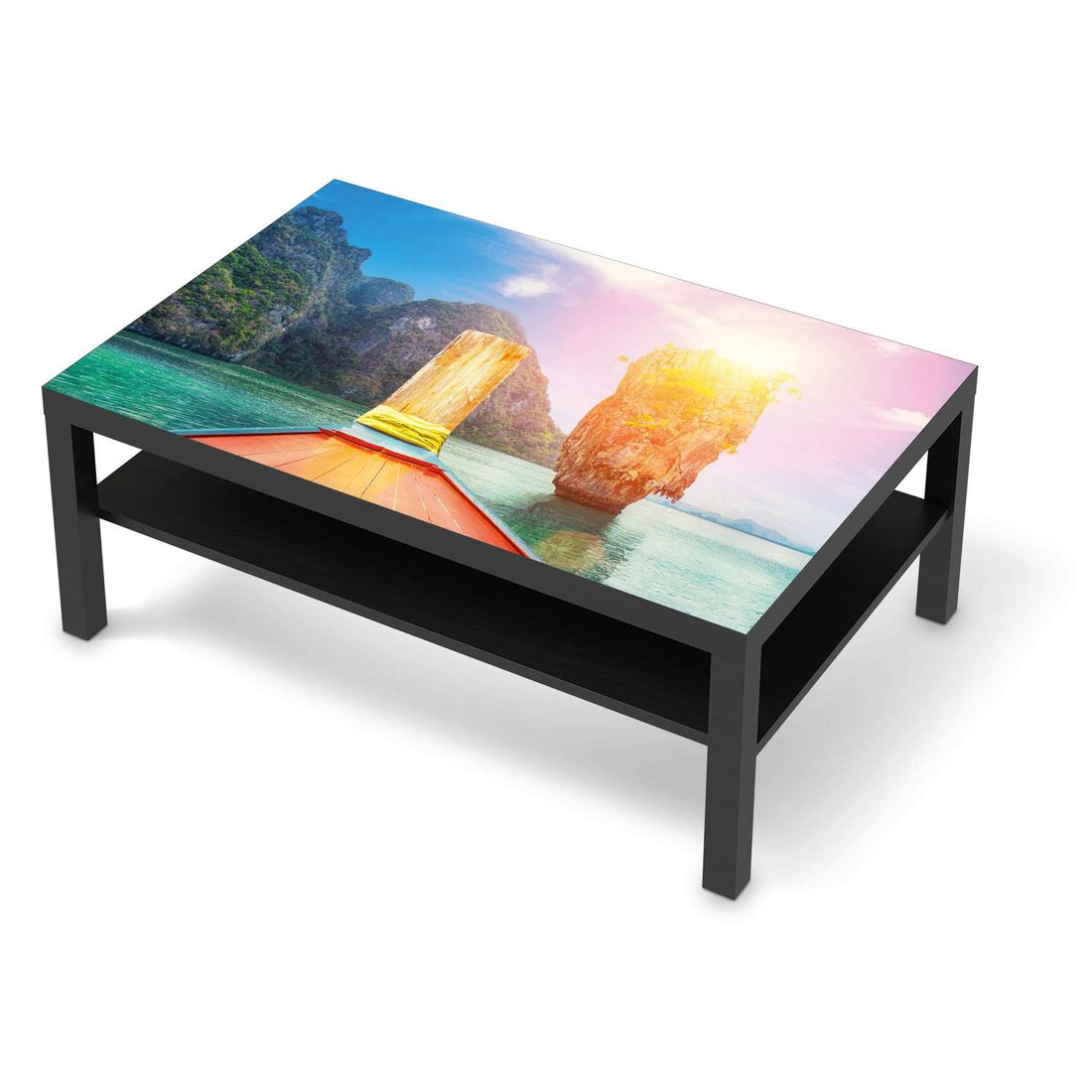 Klebefolie Blue Water Lagoon - IKEA Lack Tisch 118x78 cm - schwarz