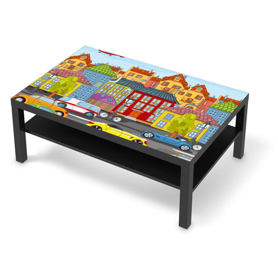 Klebefolie City Life - IKEA Lack Tisch 118x78 cm - schwarz