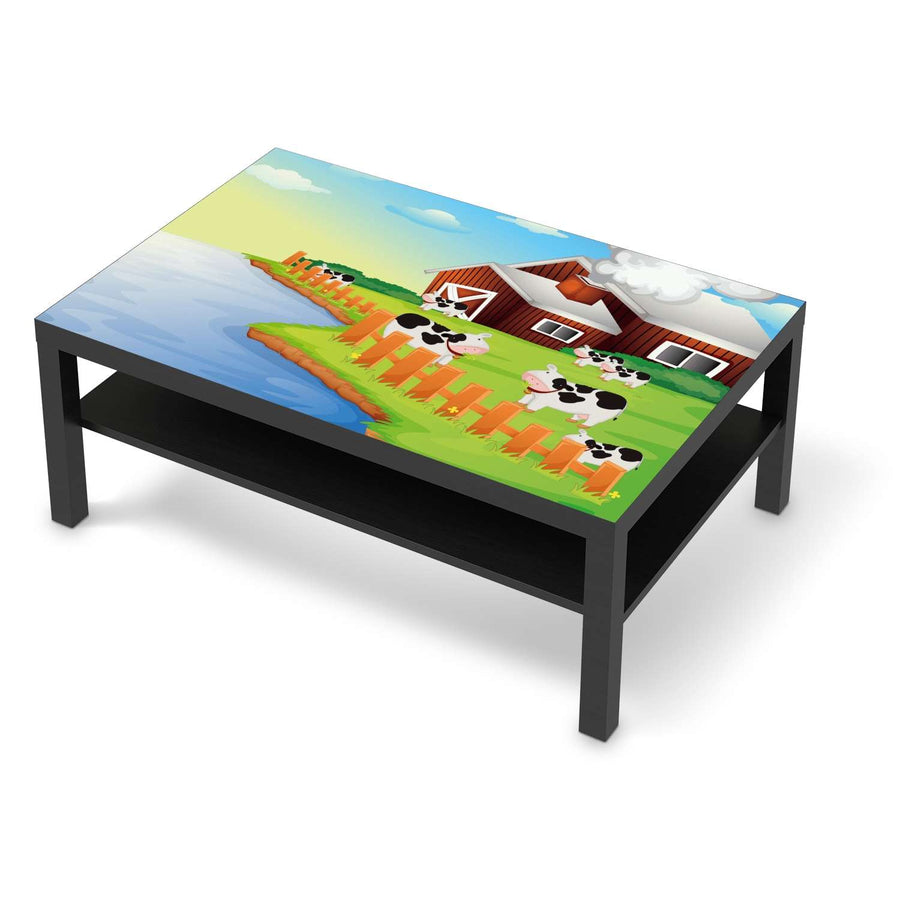 Klebefolie Cowfarm 2 - IKEA Lack Tisch 118x78 cm - schwarz