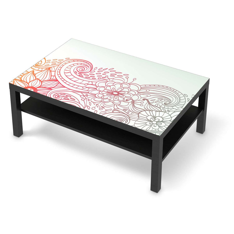 Klebefolie Floral Doodle - IKEA Lack Tisch 118x78 cm - schwarz