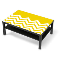 Klebefolie Gelbe Zacken - IKEA Lack Tisch 118x78 cm - schwarz