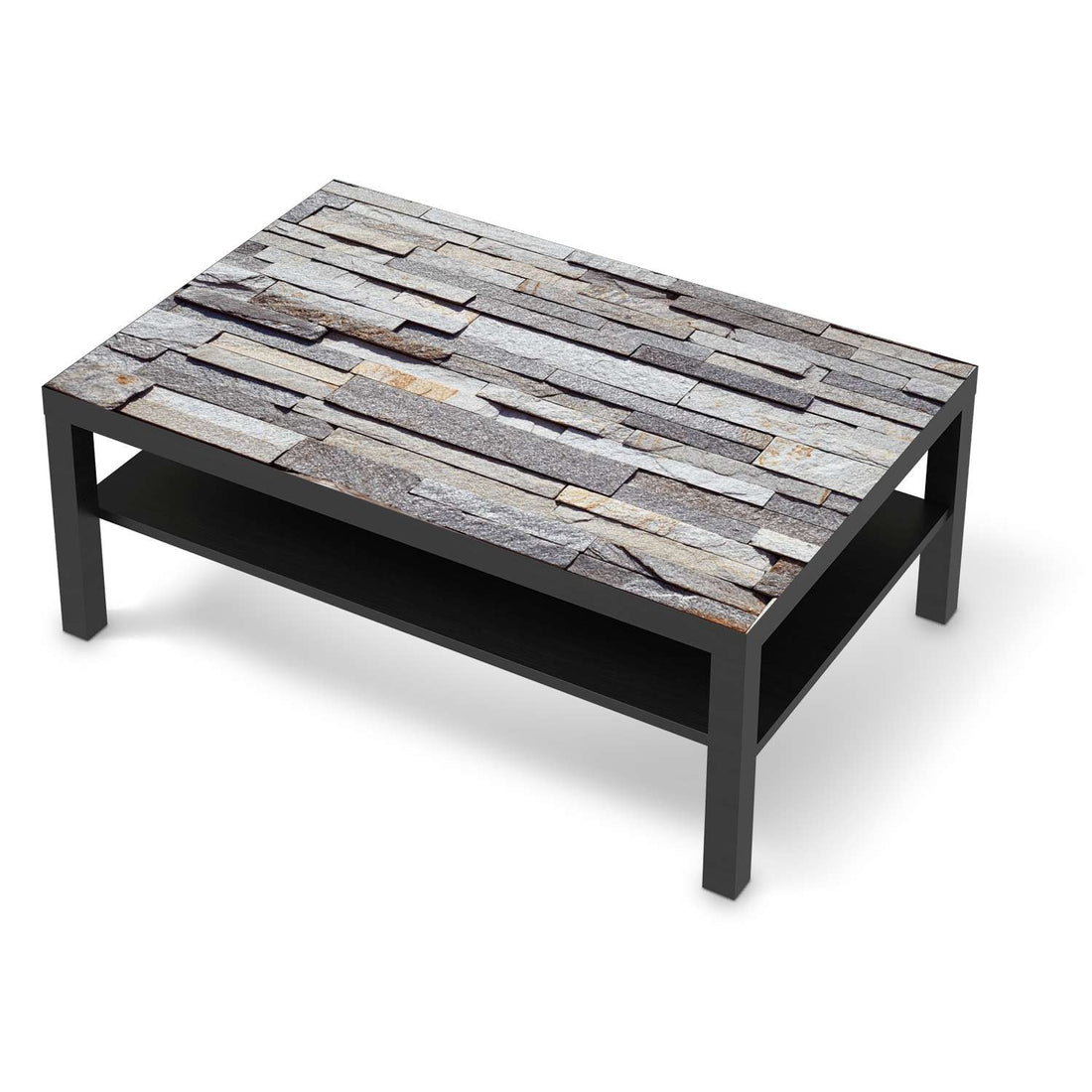 Klebefolie Granit-Wand - IKEA Lack Tisch 118x78 cm - schwarz