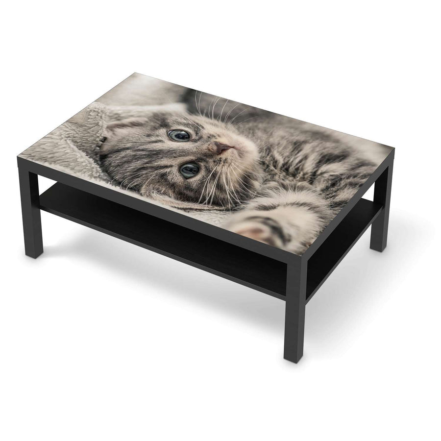 Klebefolie Kitty the Cat - IKEA Lack Tisch 118x78 cm - schwarz