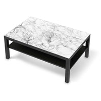 Klebefolie Marmor weiß - IKEA Lack Tisch 118x78 cm - schwarz