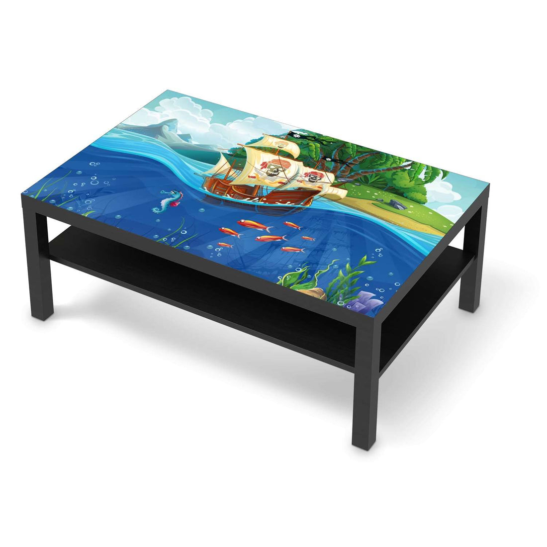 Klebefolie Pirates - IKEA Lack Tisch 118x78 cm - schwarz