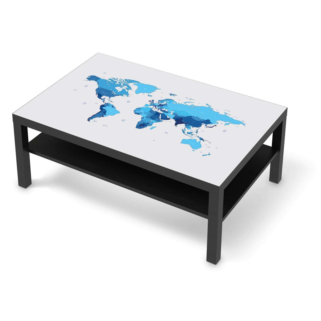 Klebefolie Politische Weltkarte - IKEA Lack Tisch 118x78 cm - schwarz