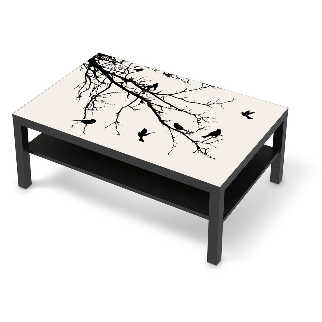 Klebefolie Tree and Birds 1 - IKEA Lack Tisch 118x78 cm - schwarz