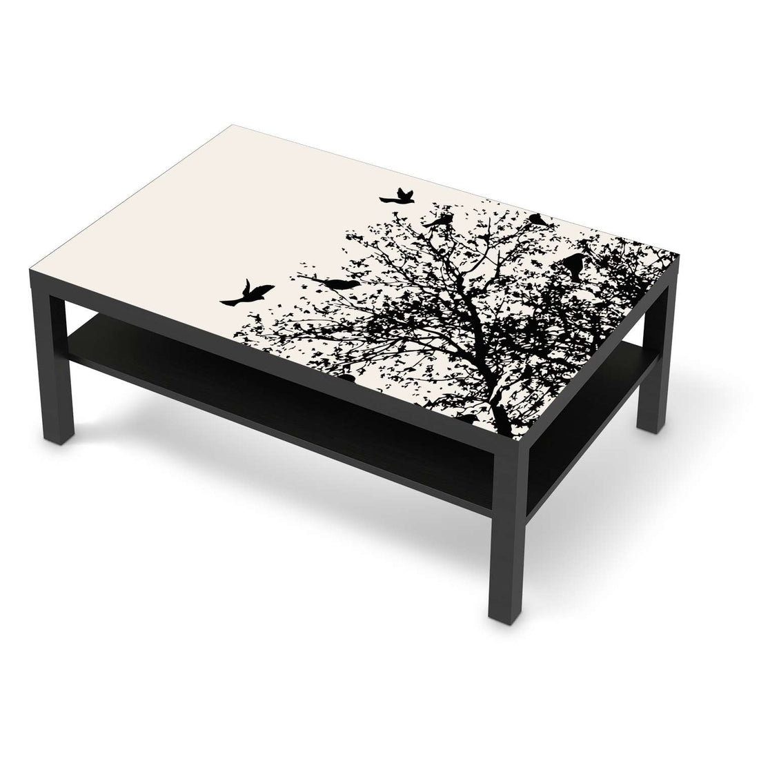 Klebefolie Tree and Birds 2 - IKEA Lack Tisch 118x78 cm - schwarz