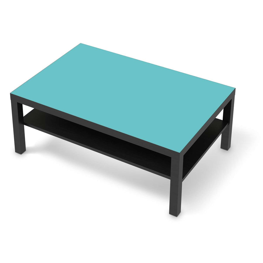Klebefolie Türkisgrün Light - IKEA Lack Tisch 118x78 cm - schwarz