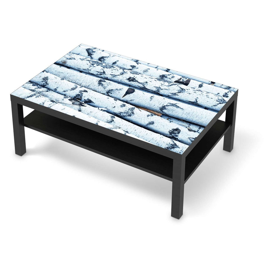Klebefolie Weisses Buschwerk - IKEA Lack Tisch 118x78 cm - schwarz