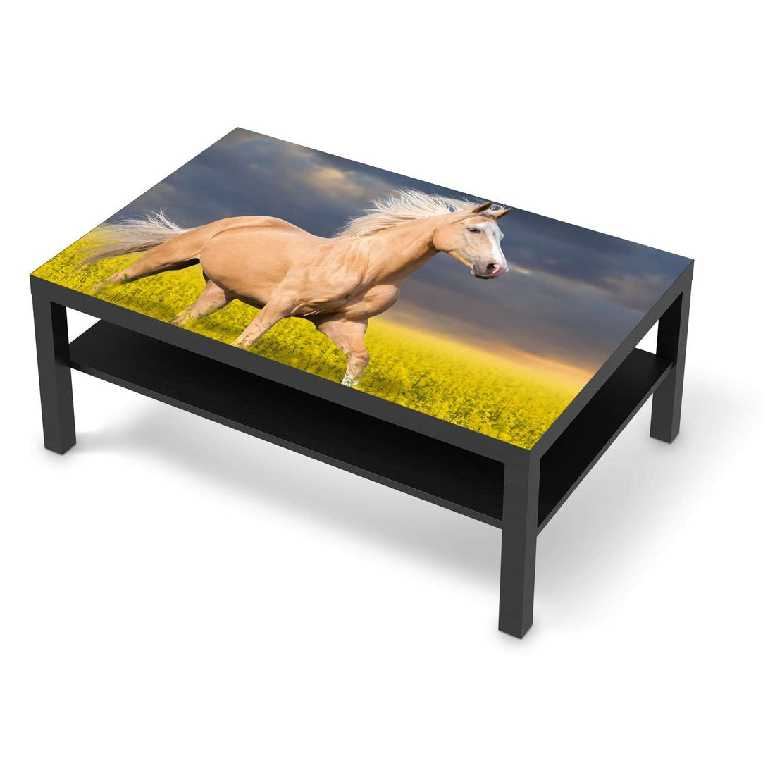 Klebefolie Wildpferd - IKEA Lack Tisch 118x78 cm - schwarz