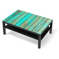 Klebefolie Wooden Aqua - IKEA Lack Tisch 118x78 cm - schwarz