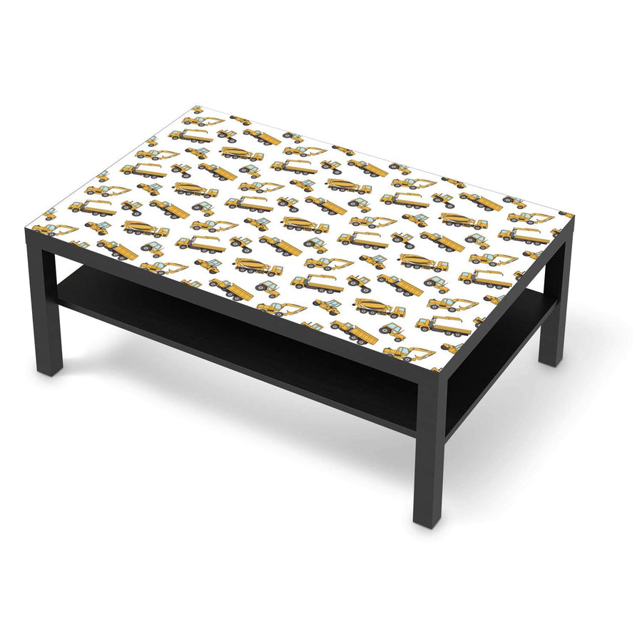 Klebefolie Working Cars - IKEA Lack Tisch 118x78 cm - schwarz