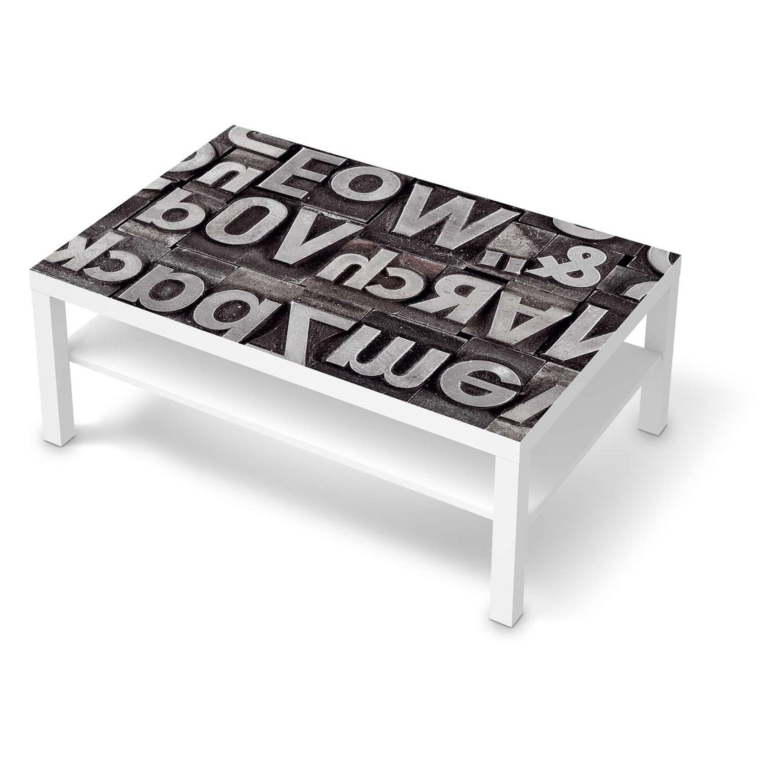 Klebefolie Alphabet - IKEA Lack Tisch 118x78 cm - weiss