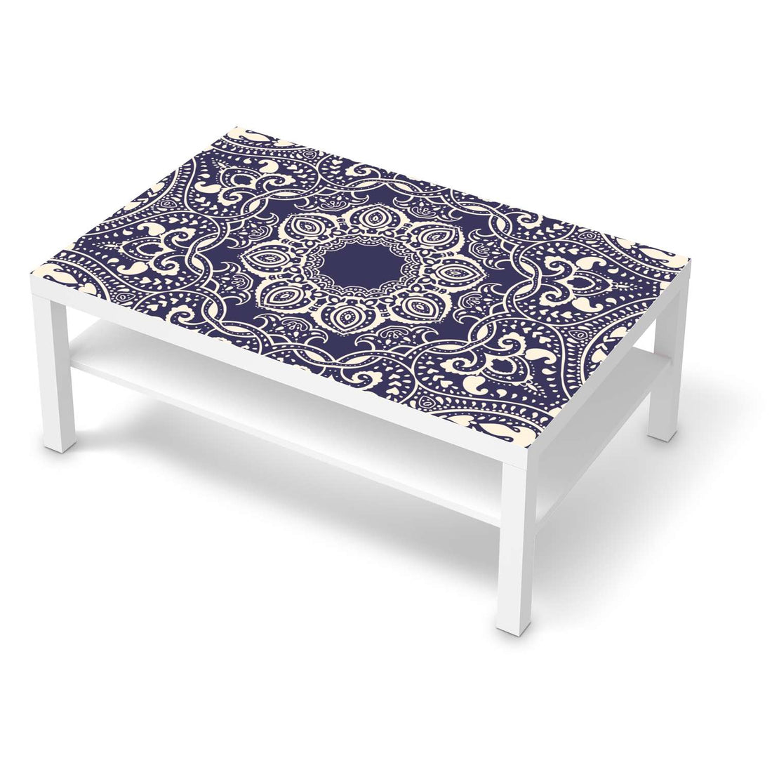 Klebefolie Blue Mandala - IKEA Lack Tisch 118x78 cm - weiss
