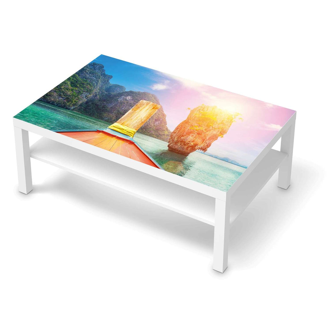 Klebefolie Blue Water Lagoon - IKEA Lack Tisch 118x78 cm - weiss