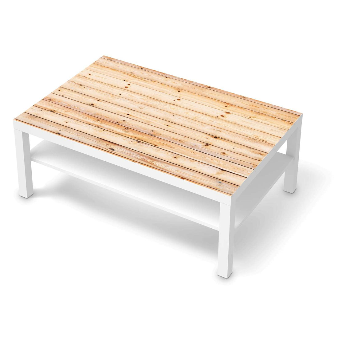Klebefolie Bright Planks - IKEA Lack Tisch 118x78 cm - weiss