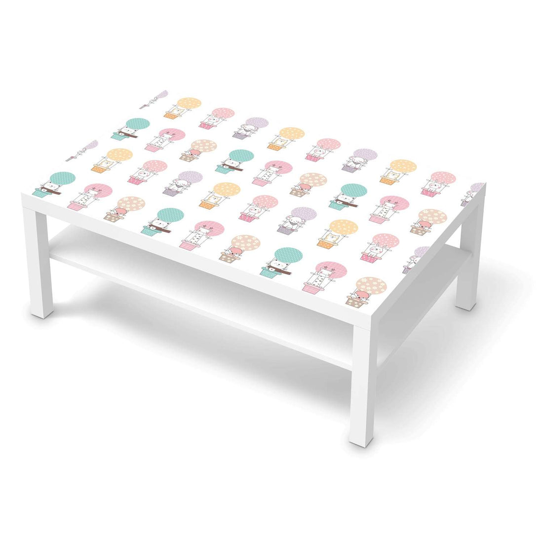 Klebefolie Flying Animals - IKEA Lack Tisch 118x78 cm - weiss