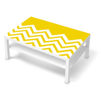 Klebefolie Gelbe Zacken - IKEA Lack Tisch 118x78 cm - weiss