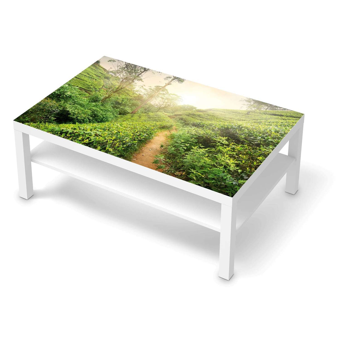 Klebefolie Green Tea Fields - IKEA Lack Tisch 118x78 cm - weiss