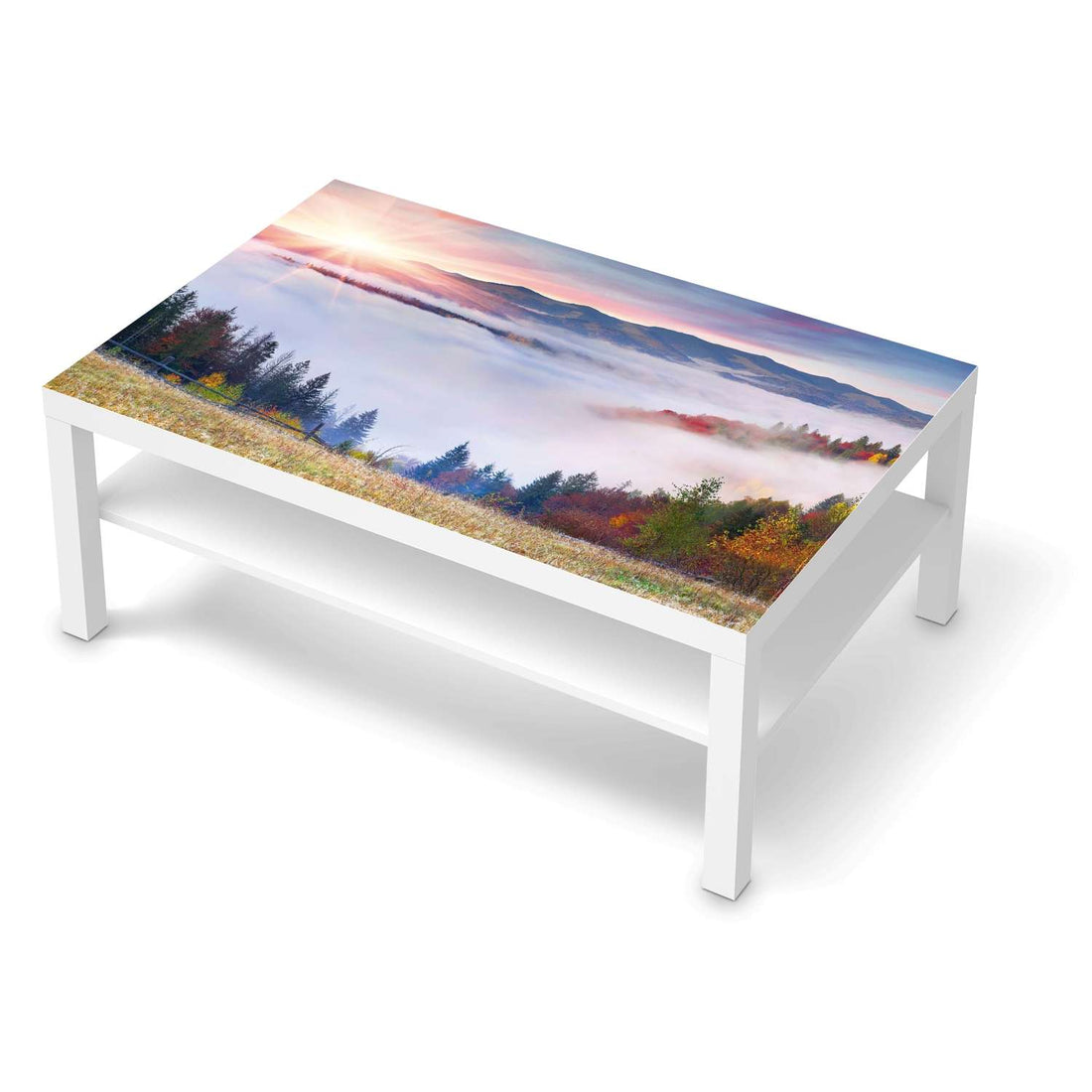 Klebefolie Herbstwald - IKEA Lack Tisch 118x78 cm - weiss