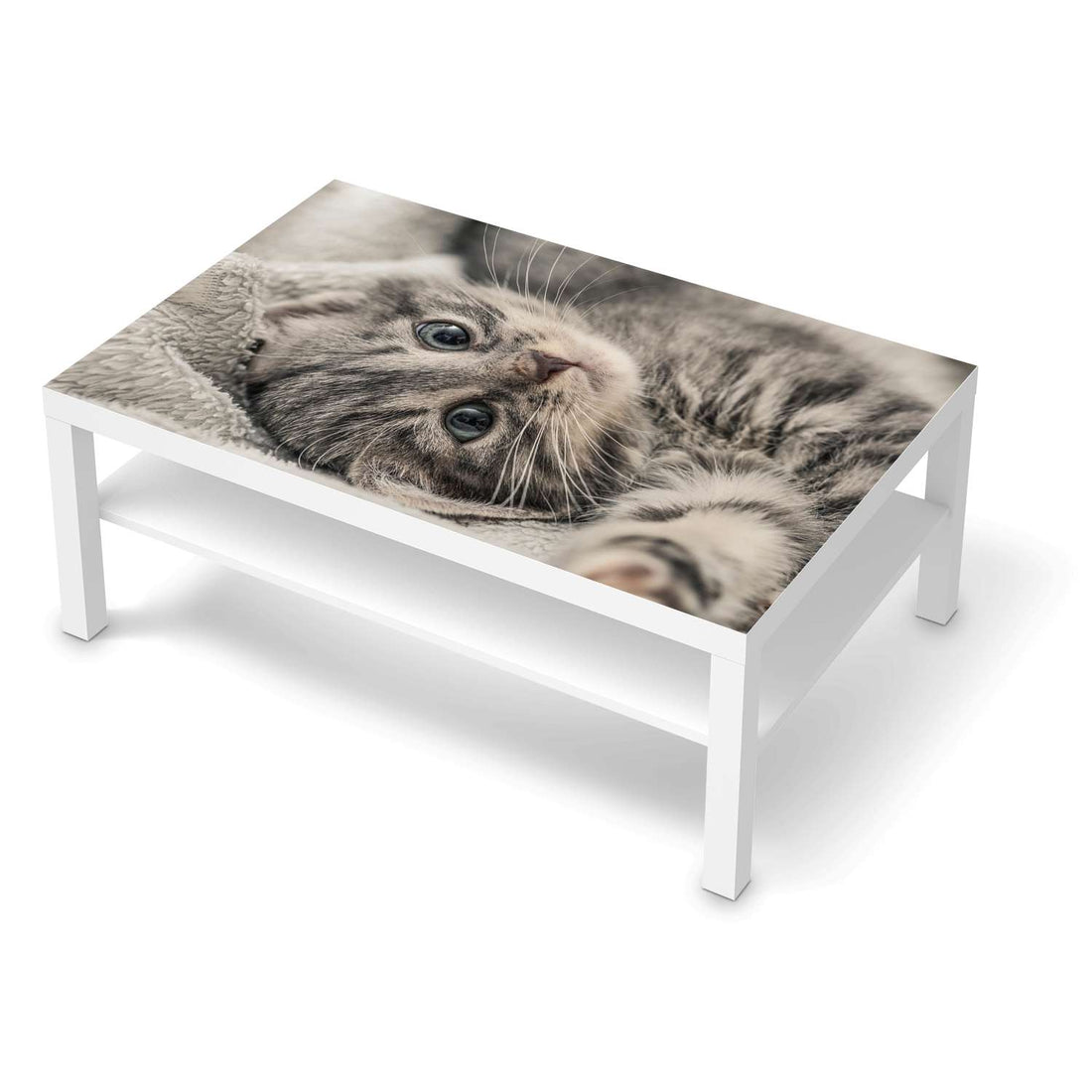 Klebefolie Kitty the Cat - IKEA Lack Tisch 118x78 cm - weiss