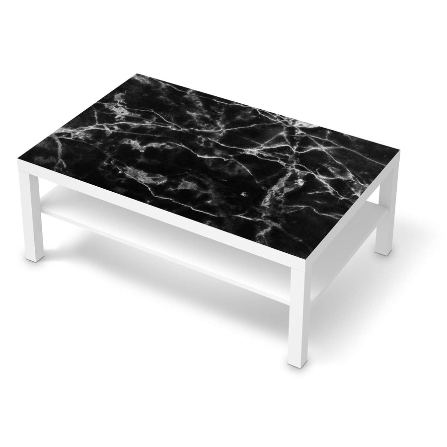 Klebefolie Marmor schwarz - IKEA Lack Tisch 118x78 cm - weiss