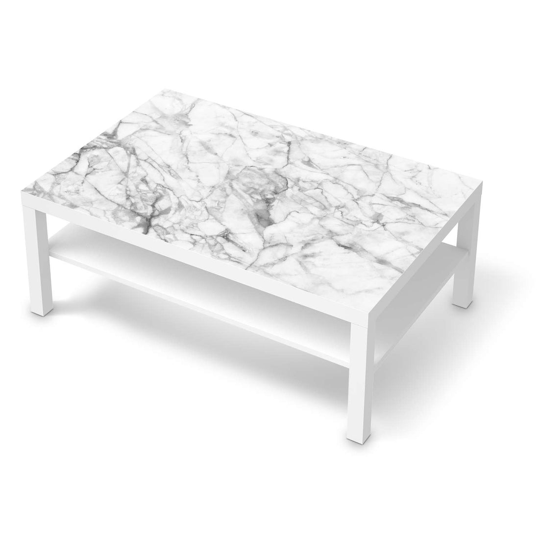 Klebefolie IKEA Lack Tisch 118x78 cm - Design: Marmor weiß
