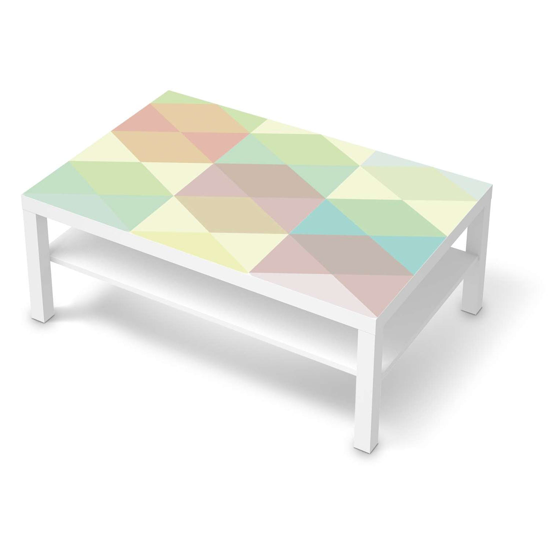 Klebefolie Melitta Pastell Geometrie - IKEA Lack Tisch 118x78 cm - weiss