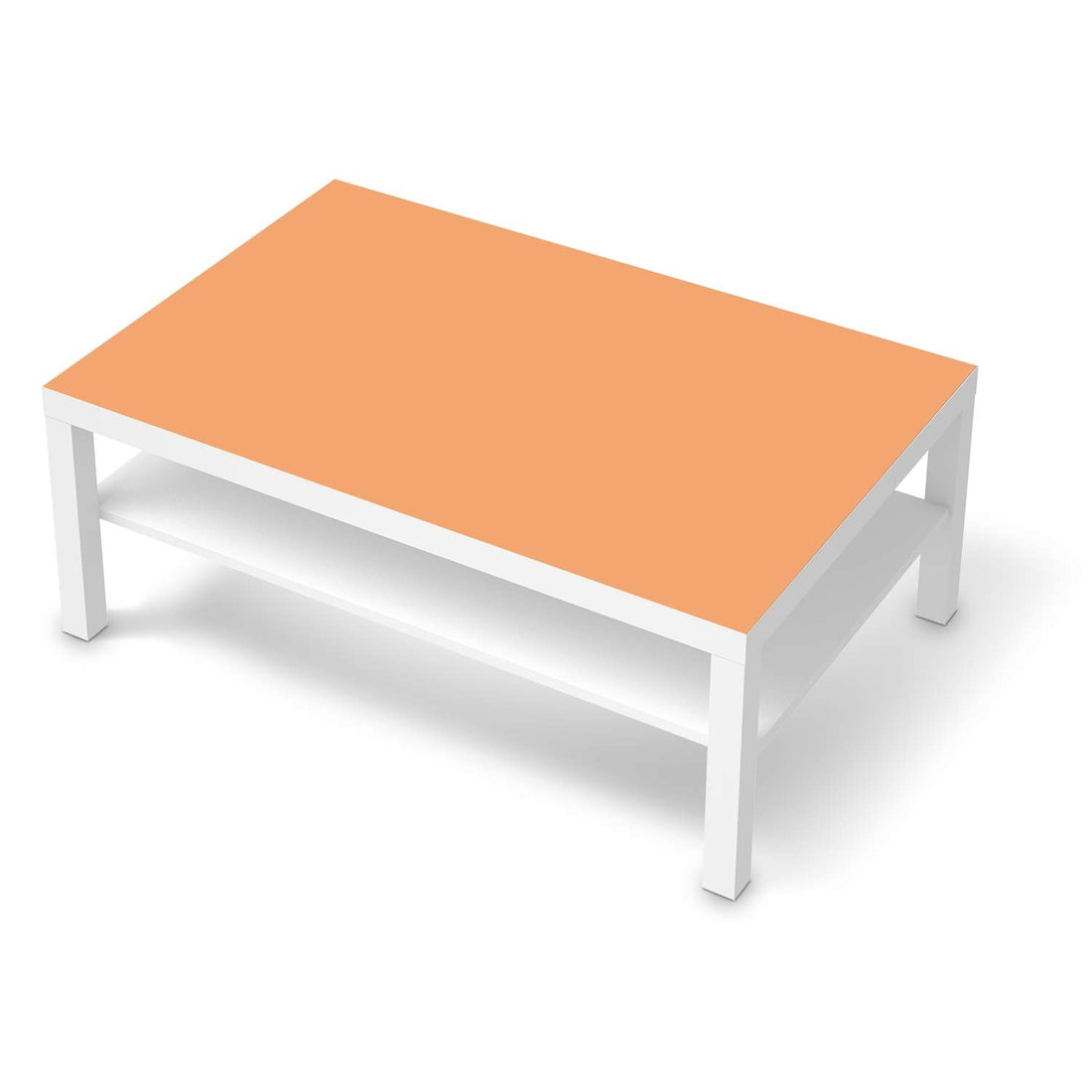 Klebefolie Orange Light - IKEA Lack Tisch 118x78 cm - weiss